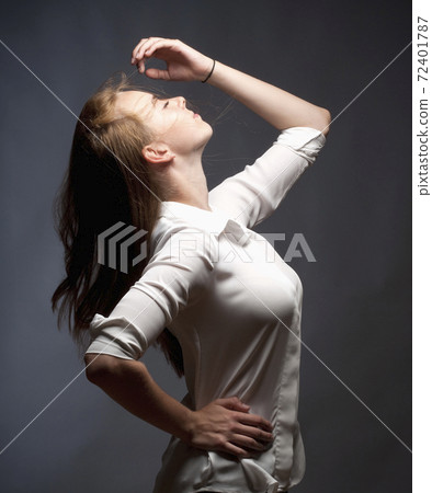 Portrait of a Teenage Girl with Long Brown Hair. Portrait of a Teenage Girl with Long Brown Hair. 72401787
