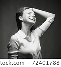 Portrait of a Teenage Girl with Long Brown Hair. 72401788