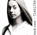 Portrait of a Teenage Girl with Long Brown Hair. 72401789