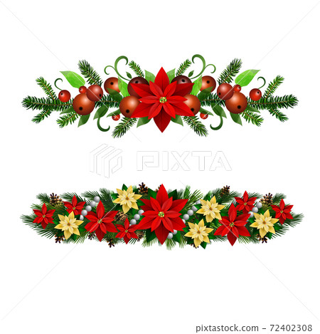 Christmas Holly brunches decoration vector 72402308