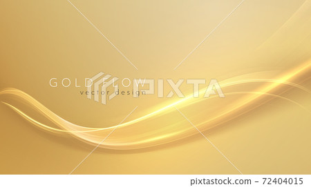 Abstract shiny color gold wave design element 72404015