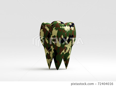 camouflage color molar tooth on white background, dirty tooth concept, bacterial plaque, 3d illustration camouflage color molar tooth on white background, dirty tooth concept, bacterial plaque, 3d illustration 72404016