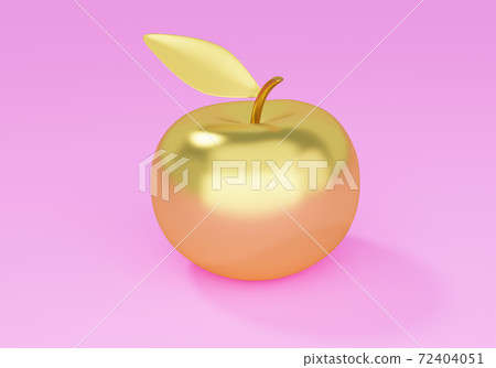 Bright yellow golden apple on pink background, apple of youth, apple of immortality, 3d render Bright yellow golden apple on pink background, apple of youth, apple of immortality, 3d render 72404051
