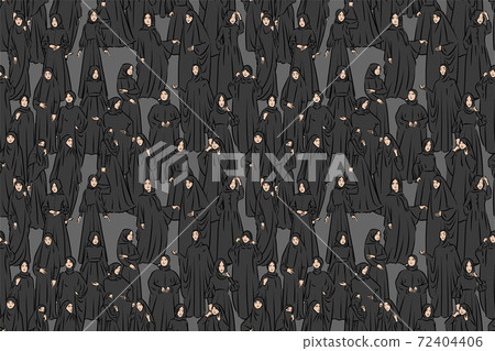 Muslim arabic islam woman in hijab seamless pattern Muslim arabic islam woman in hijab seamless pattern 72404406