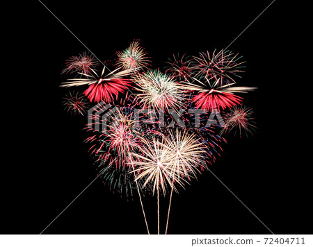 Colorful fireworks on black background. 72404711