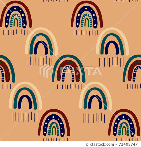 Boho rainbow seamless pattern. Rainbow Bohemian Boho rainbow seamless pattern. Rainbow Bohemian 72405747