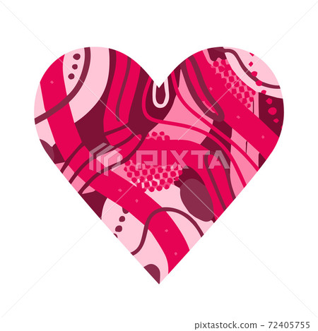Red abstract silhouette in the shape of a heart Red abstract silhouette in the shape of a heart 72405755
