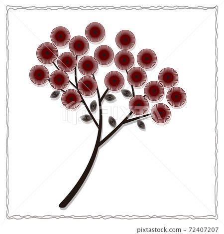 Botanical simple plant drawn in a circle Botanical simple plant drawn in a circle 72407207