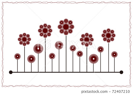 Botanical simple plant drawn in a circle Botanical simple plant drawn in a circle 72407210
