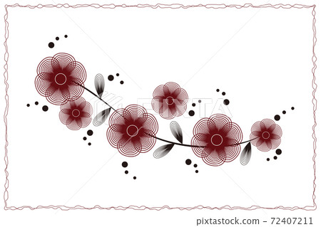 Botanical simple plant drawn in a circle Botanical simple plant drawn in a circle 72407211