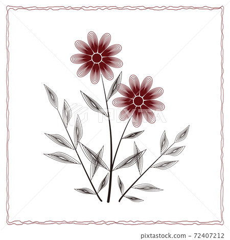 Botanical simple plant drawn in a circle Botanical simple plant drawn in a circle 72407212
