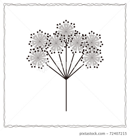 Botanical simple plant drawn in a circle Botanical simple plant drawn in a circle 72407215