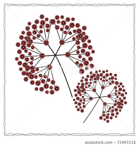 Botanical simple plant drawn in a circle Botanical simple plant drawn in a circle 72407218