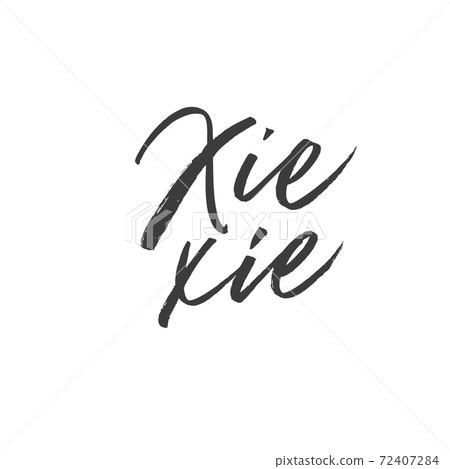 Thank you in Chinese ink brush vector lettering. 72407284