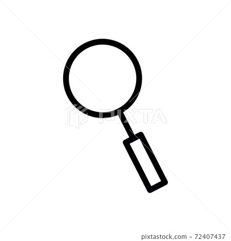 magnifier vector line icon, vector black illustration 72407437