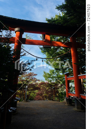 赤峰塔附近的新倉山淺間公園的明鳥和富士山 赤峰塔附近的新倉山淺間公園的明鳥和富士山 72407923