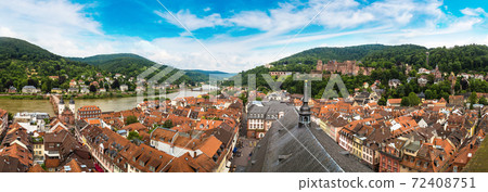 Panoramic aerial view of Heidelberg Panoramic aerial view of Heidelberg 72408751