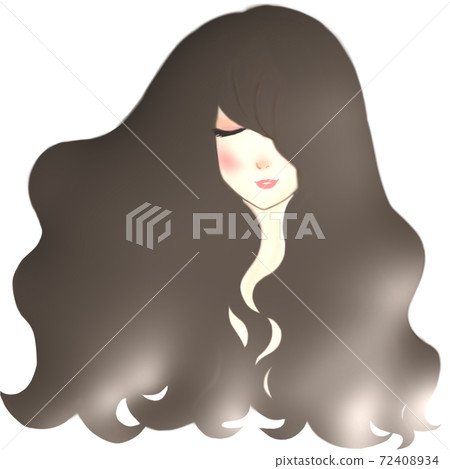 Woman with perm hair (lighted up) Woman with perm hair (lighted up) 72408934