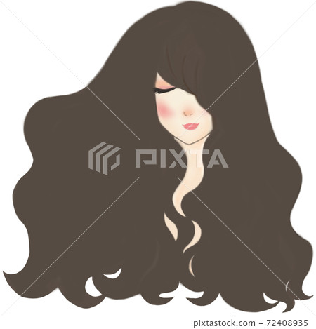 Woman with perm hair Woman with perm hair 72408935