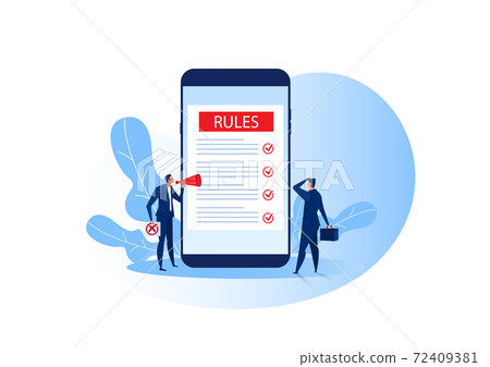Businessman presentation about rules concept business online concept of internet. 72409381