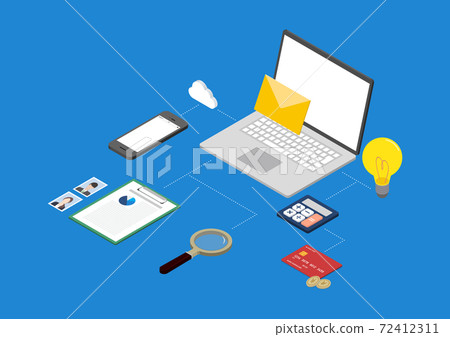 Illustration material for IT solutions, digital marketing, and business 72412311