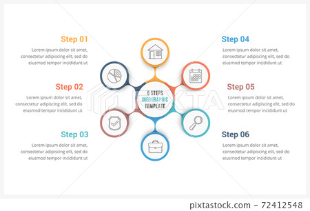 Circle Infographics Template with Six Elements Circle Infographics Template with Six Elements 72412548