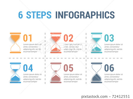 6 Steps Infographics with Hourglass 6 Steps Infographics with Hourglass 72412551
