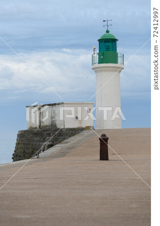 Lighthouse of jetee of sands in les Sables d'Olonne in France. 72412997