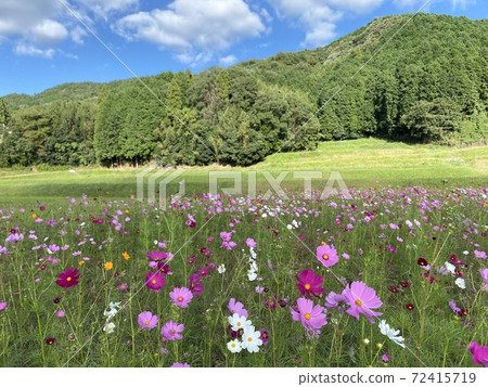 藍藍的天空，山脈和宇宙的風景 72415719