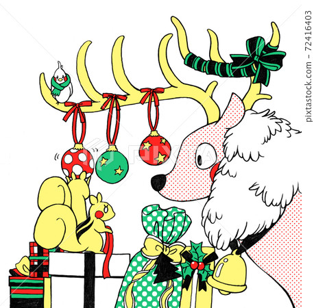 Christmas of reindeer, squirrel and bird Christmas of reindeer, squirrel and bird 72416403