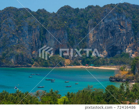 Tonsai Beach seen from the observatory (Railay, Krabi Province, Kingdom of Thailand) Tonsai Beach seen from the observatory (Railay, Krabi Province, Kingdom of Thailand) 72416486