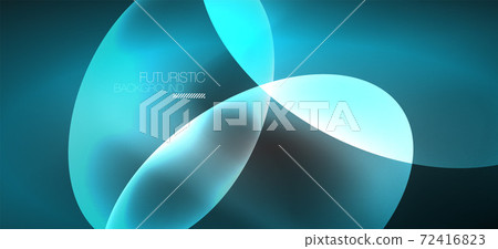 Neon ellipses abstract backgrounds. Shiny bright round shapes glowing in the dark. Vector futuristic illustrations for covers, banners, flyers and posters and other 72416823