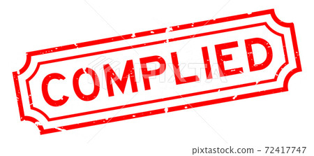 Grunge red complied word rubber seal stamp on white background 72417747