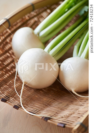 Turnip on a colander 72418234