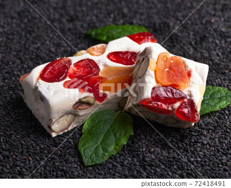nougat with tropical fruit and peppermint 72418491
