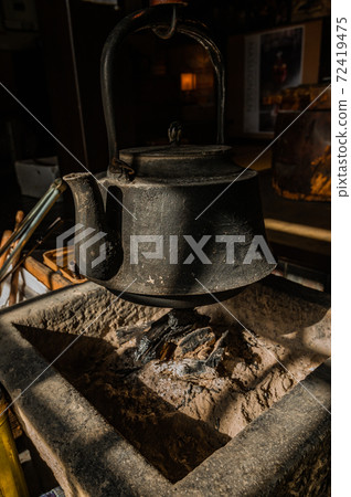 Hearth, kettle, brazier, charcoal, old landscape 72419475