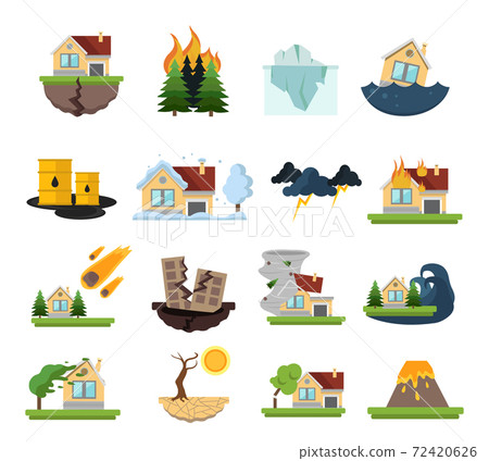 Disaster Damage Icon Set 72420626