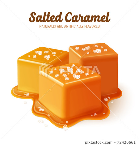 Realistic Salted Caramel Composition Realistic Salted Caramel Composition 72420661
