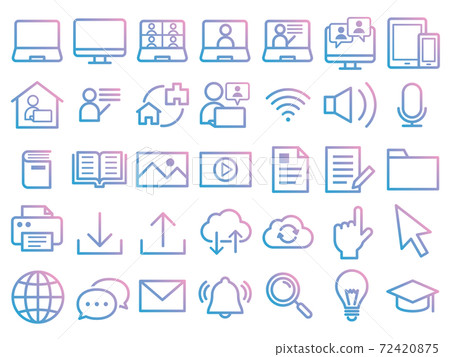 Gradient online learning icon - Stock Illustration [72420875] - PIXTA