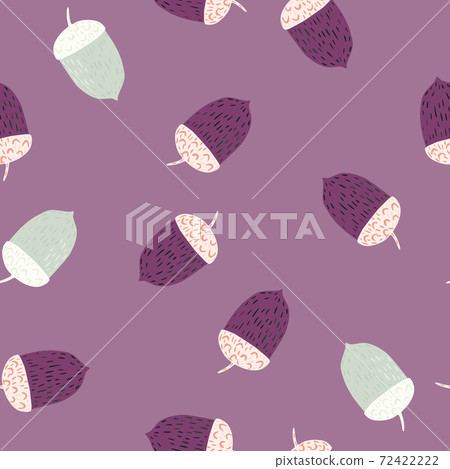 Seamless random pattern with hand drawn acorn... - Stock Illustration ...
