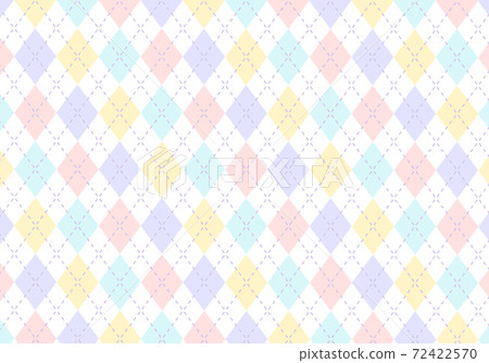 [Background material] Argyle plaid 11 4 colors (light blue & light purple & pink & yellow) 72422570
