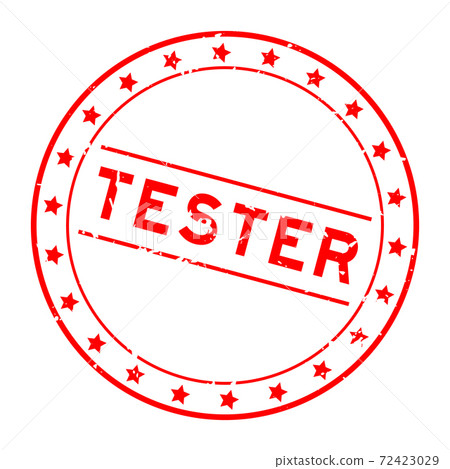 Grunge red tester word round rubber seal stamp on white background Grunge red tester word round rubber seal stamp on white background 72423029