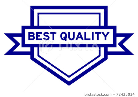 Pentagon vintage label banner in blue color with word best quality on white background Pentagon vintage label banner in blue color with word best quality on white background 72423034