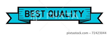 Vintage ribbon banner in blue color with word best quality on white background Vintage ribbon banner in blue color with word best quality on white background 72423044
