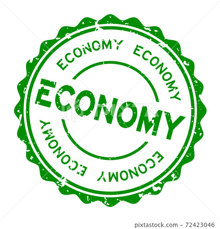 Grunge green economy word round rubber seal stamp on white background Grunge green economy word round rubber seal stamp on white background 72423046