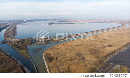 Mavic Air aerial view Watarase Retarding Pond 72423057