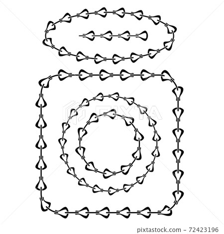 Set of Different Chain Frames Isolated on White Background Set of Different Chain Frames Isolated on White Background 72423196