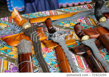 SEREMBAN, MALAYSIA -MAY 01, 2017: Keris is a traditional weapon of the Malay community in Malaysia. Made manually by using the selected iron. The handle is made of wood or ivory. 72423204