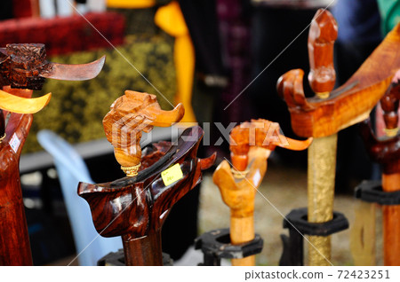 SEREMBAN, MALAYSIA -MAY 01, 2017: Keris is a traditional weapon of the Malay community in Malaysia. Made manually by using the selected iron. The handle is made of wood or ivory. 72423251