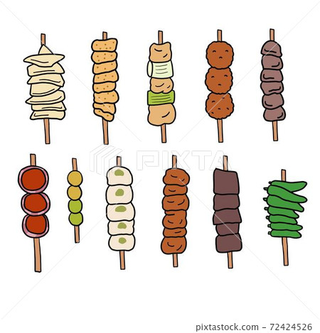 各種烤雞肉串 72424526